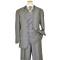 Extrema Pebble Grey With Rust / Navy Windowpanes Super 120's Wool Vested Suit GE00171